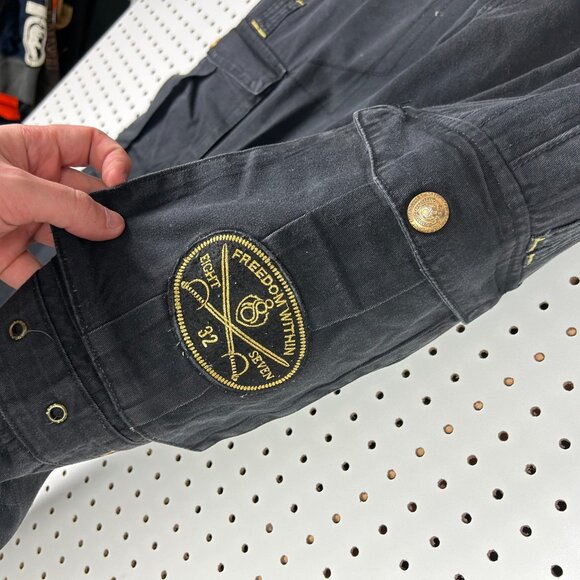 Eight 732 Y2K Baggy Pants 40x34 Black Cargo Gothic Streetwear Skate Wide Leg 90s - Picture 3 of 8